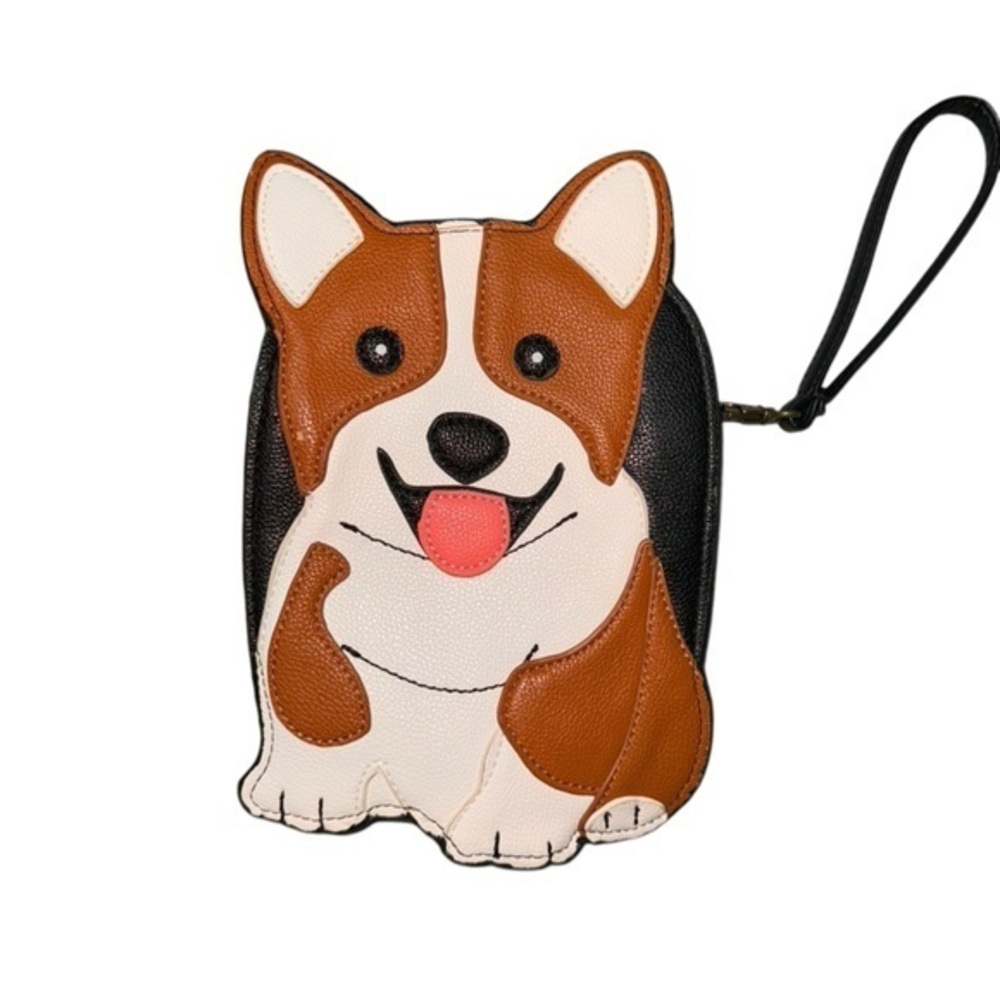 Sleepyville Playful Critters‎ Corgi Dog hand Bag BROWN/Black lined w/ hand strap